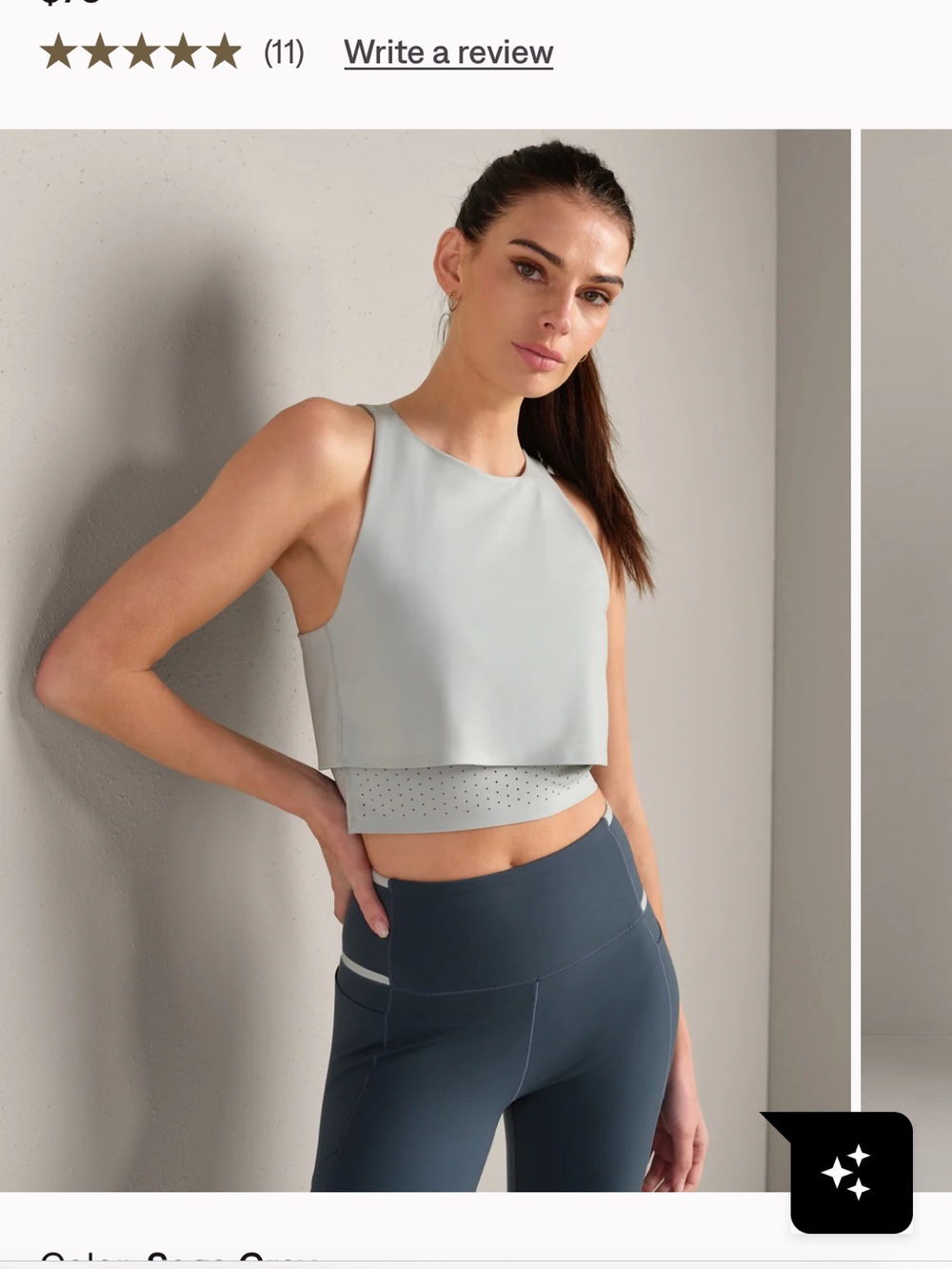 RHONE Sage Gray Instinct Longline Bra